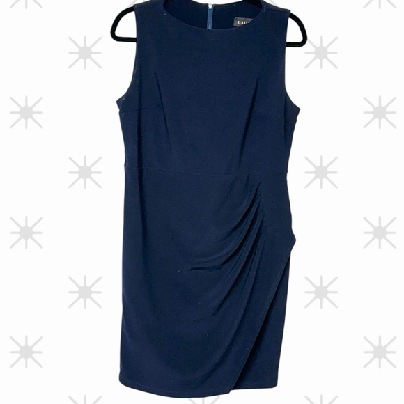 350 - Women's Laura Navy Blue Dress - Picture 7 of 13